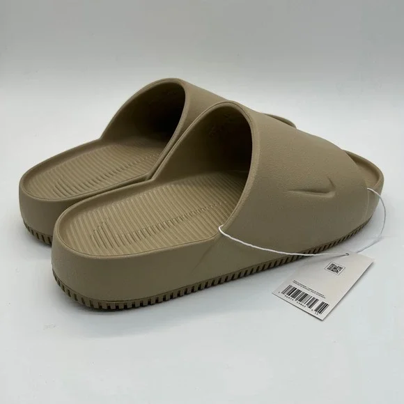 Nike Calm Slide Mens 13 Womens 14 Khaki Tan Slip On Sandals FD4116-201 - Picture 5 of 10